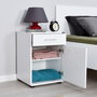 Hanah Home Kmd-511-Bb-1 Mesilla de Noche Blanca 40x57x39cm con Cajón para Dormitorio Elegante y Sereno